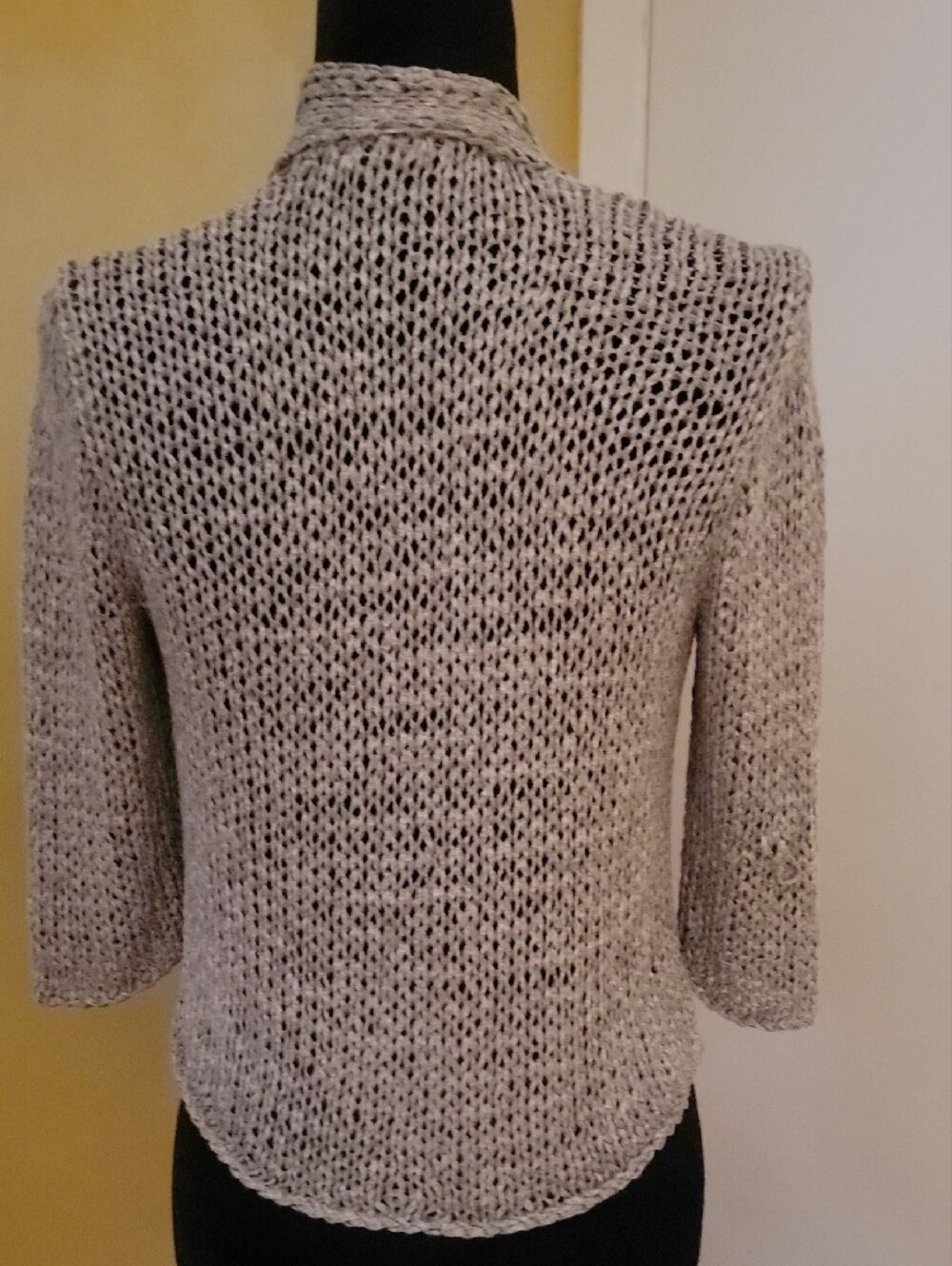 Eileen Fisher Open-Weave Taupe Cardigan - Picture 6 of 6
